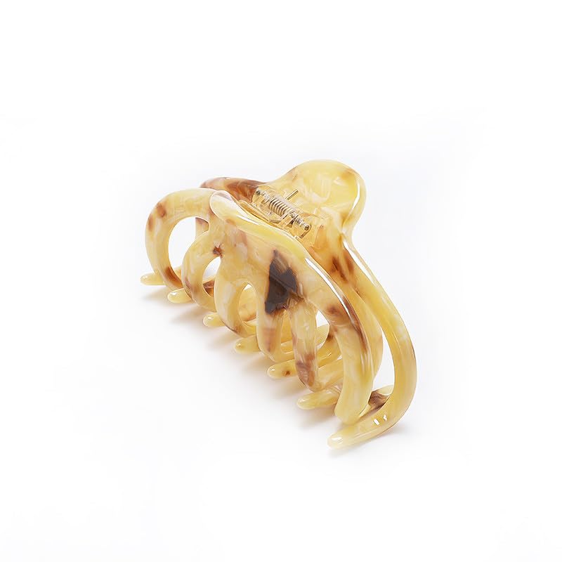vintage acrylic hair claw clip – yellow — image 2 Vintage Acrylic Hair Claw Clip – Yellow — detail 1