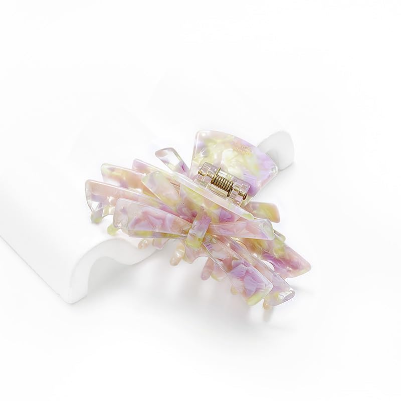 marbled acrylic double sided bow hair claw – green — image 4 Marbled Acrylic Double-Sided Bow Hair Claw – Green — detail 3