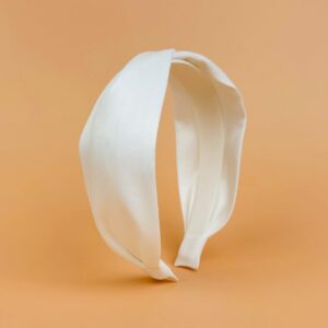 White Satin Twist Bridal Headband