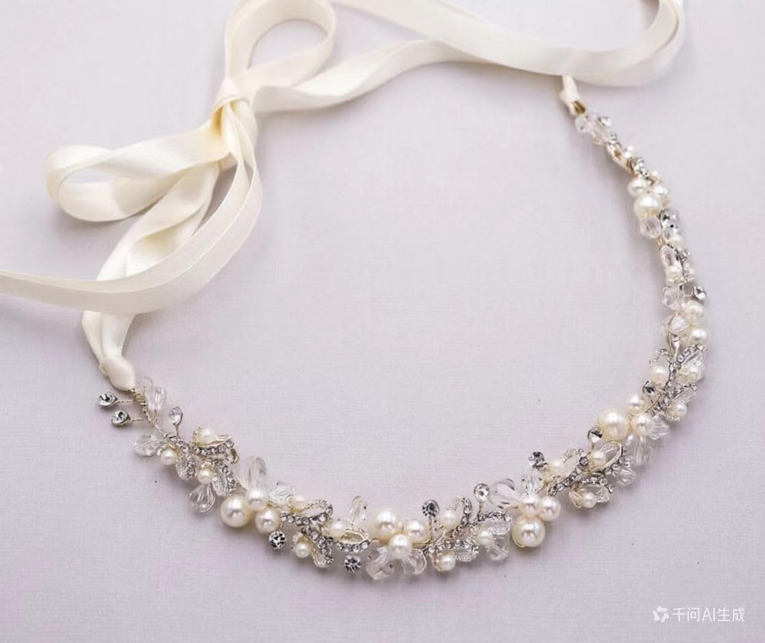 pearl and crystal wedding hair vine — image 9 Pearl and Crystal Wedding Hair Vine — detail 8