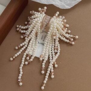 Faux Pearl Tassel Hair Claw Clip