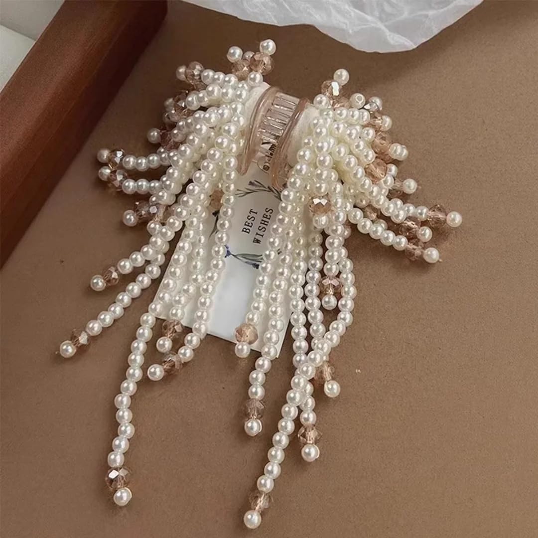 faux pearl tassel hair claw clip — image 1 Faux Pearl Tassel Hair Claw Clip