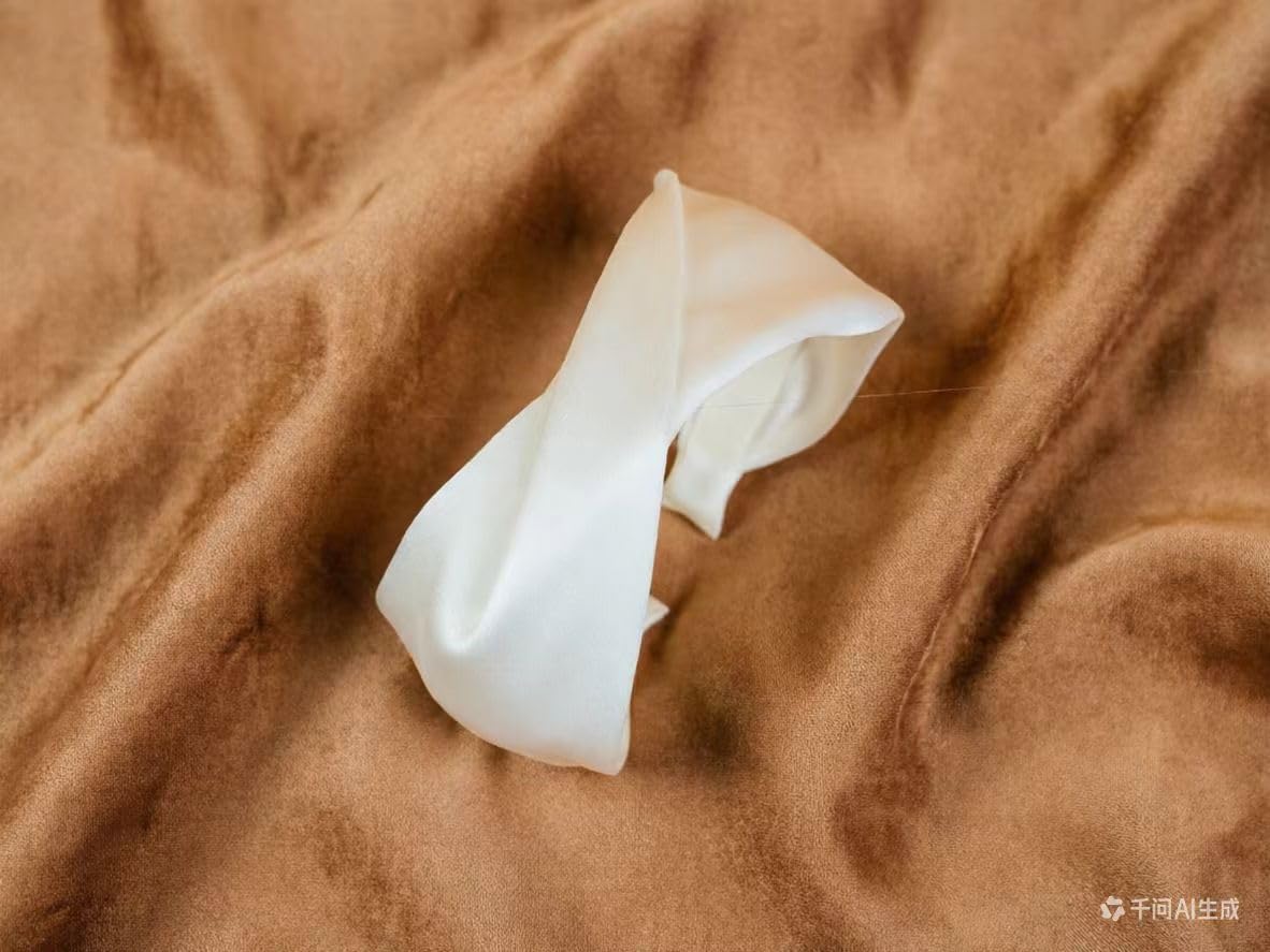 white satin twist bridal headband — image 4 White Satin Twist Bridal Headband — detail 3